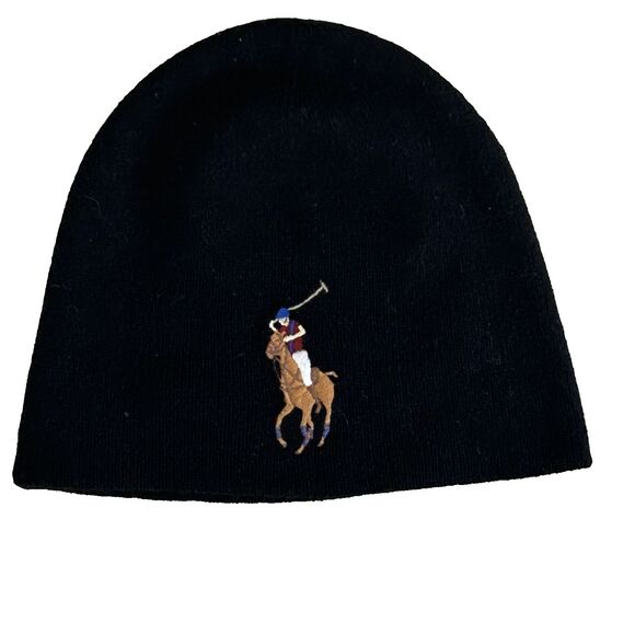 Polo Ralph Lauren Beanie Hat Knit 100% Merino Wool Embroidered Logo Men's OS - Picture 1 of 5